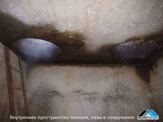 Натурное обследование технического состояния строительных конструкций проходного тоннеля магистральной тепловой сети